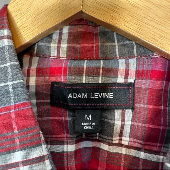 Adam Levine red plaid button front long sleeve shirt - Picture 2 of 3